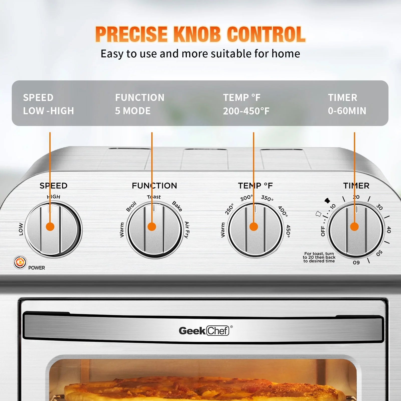 Stainless Steel Air Fryer Toaster Oven Combo S21192