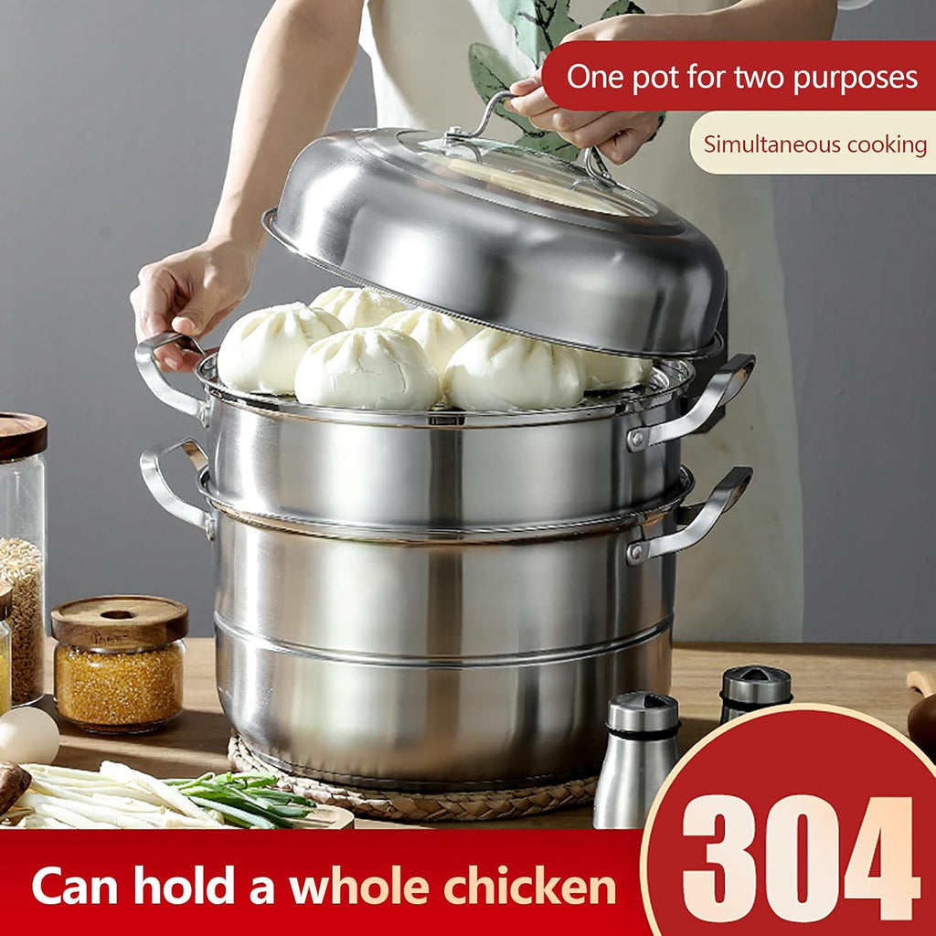 12.8in 5 Tier Stainless Steel Steamer Pot S201624
