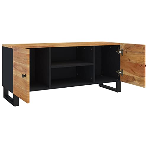 Solid Wood Acacia TV Stand with 4 Compartments E477