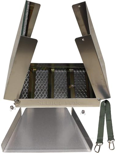 Gold Mining Kit; 50 inch Gold Sluice Box; Gold Prospecting Equipment; Rock Pick Hammer; Gold Classifiers; Pay Dirt Scoop; Crevice Tools Y585774
