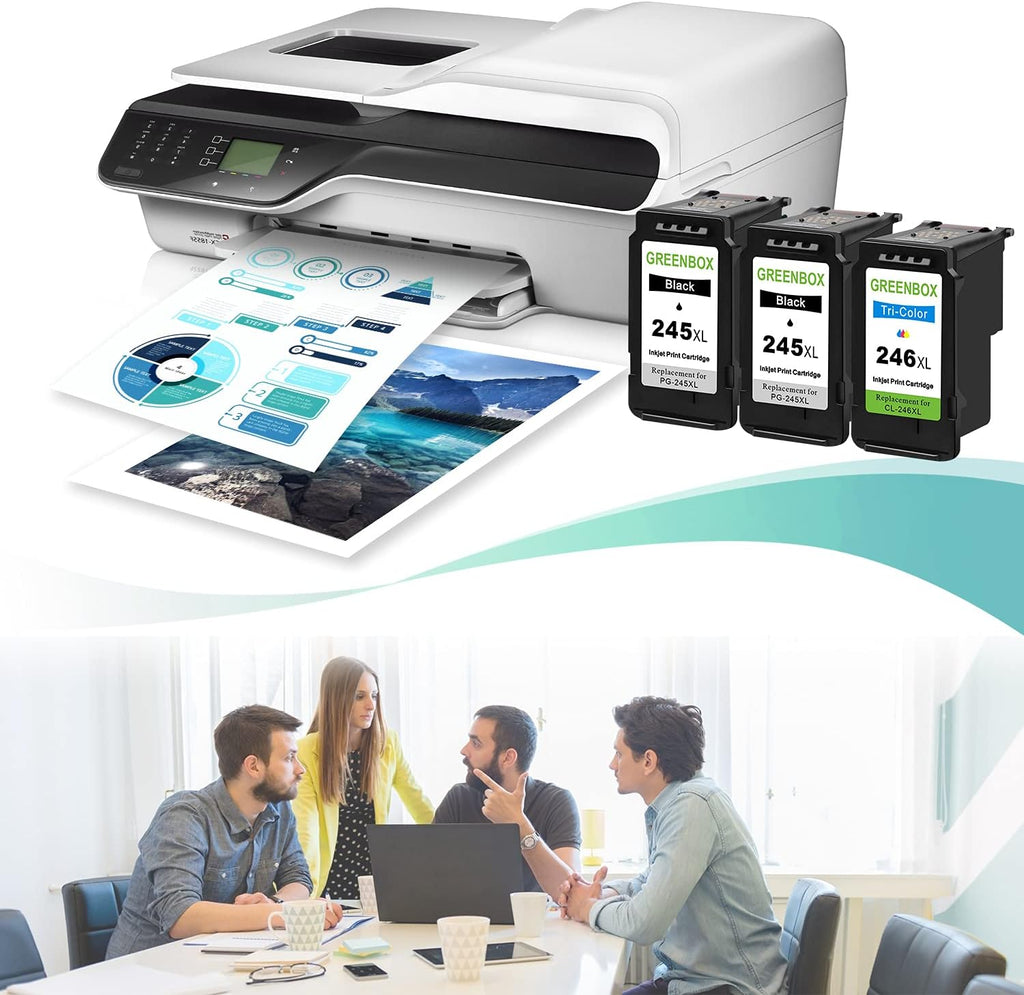 Remanufactured Ink Cartridges 245 and 246 Replacement for Canon PG-245XL CL-246XL PG-243 CL-244 for Canon PIXMA MX492 MX490 MG2920 MG2922 MG2420 IP2820 Printer (2 Black 1 Tri-Color) N61283