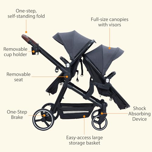 Light Gray Double Stroller L7646