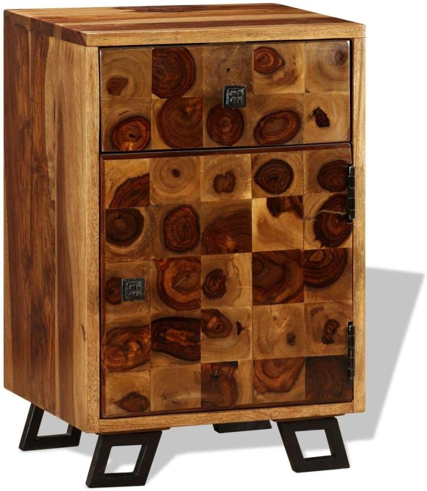 Wooden Nightstand with Storage Drawer and Cabinet E91611