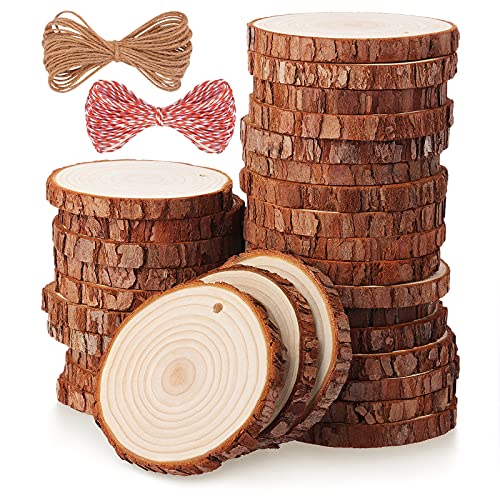30 Pcs 2.4-2.8 Inches Natural Wood Slices G897