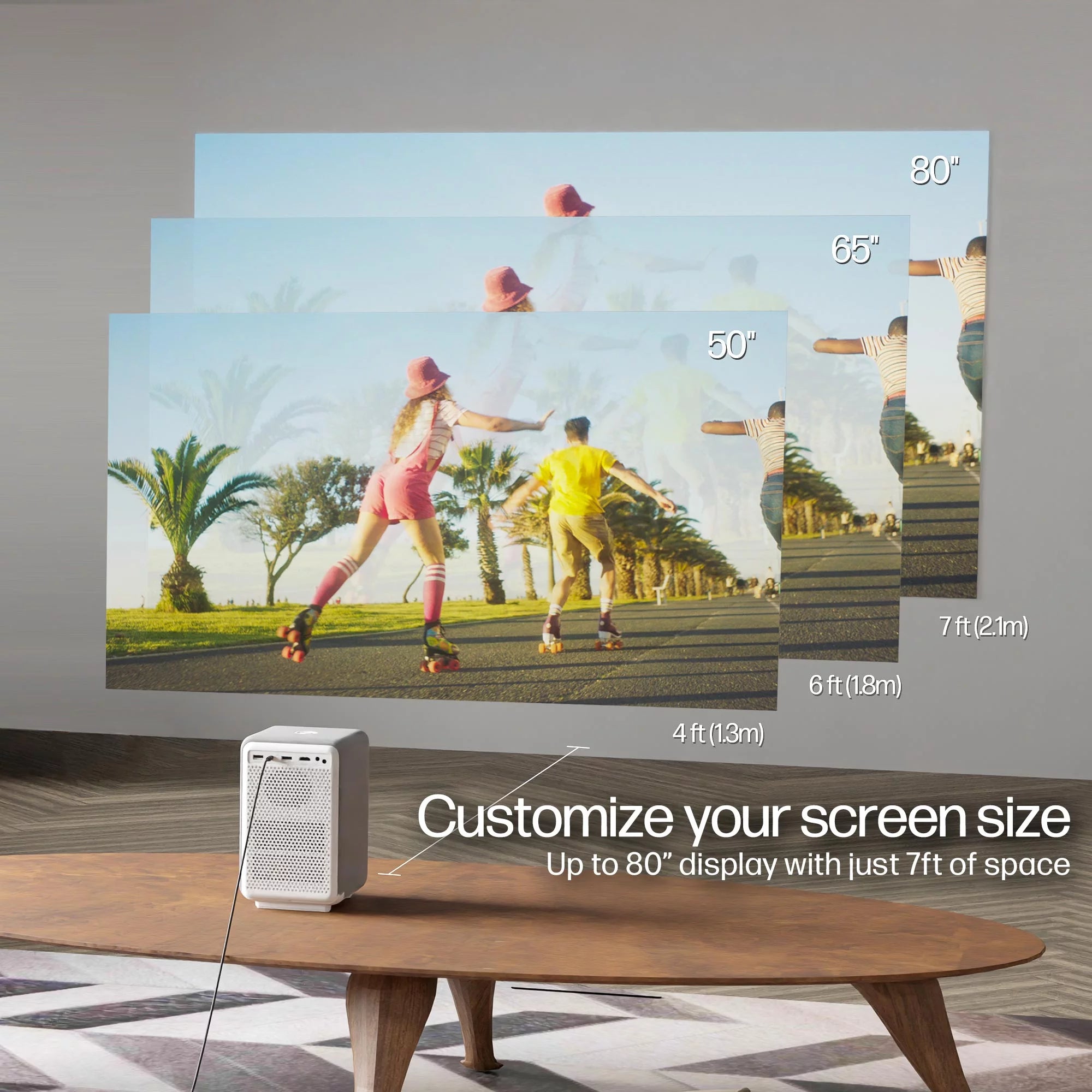 FHD LCD Projector with Streaming Player and 84" Mobile Projection Screen R27538