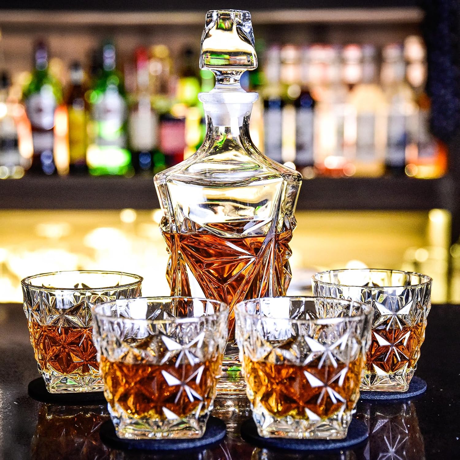 Crystal Decanter Set with 4 Glasses, 850ml W373223