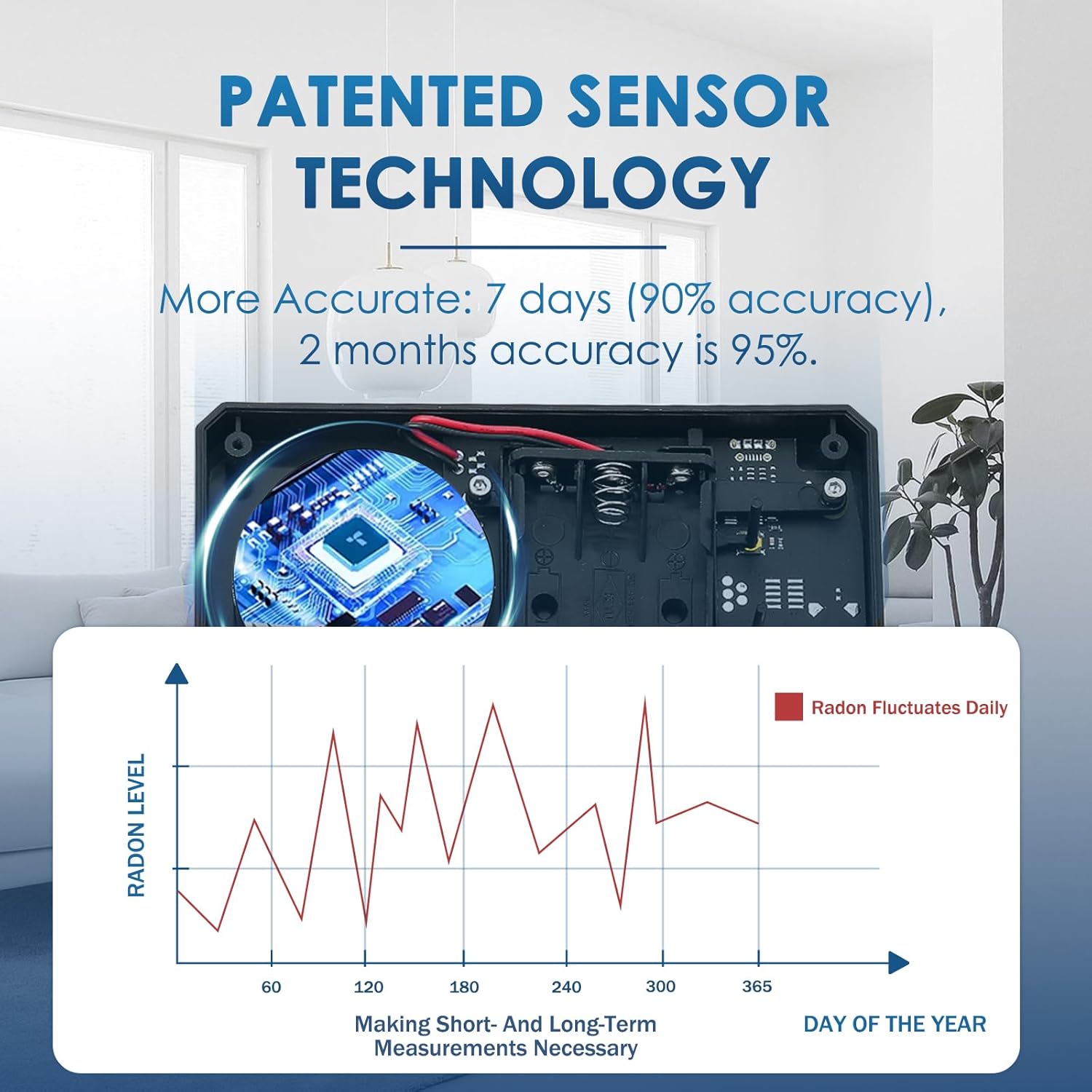 Portable Radon Detector, Battery-Powered L993