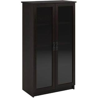 Espresso Glass Door Bookcase H144