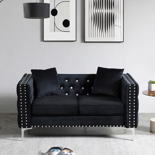 Beige Velvet 2 Piece Sofa Set with Loveseat and 3 Seater L312797