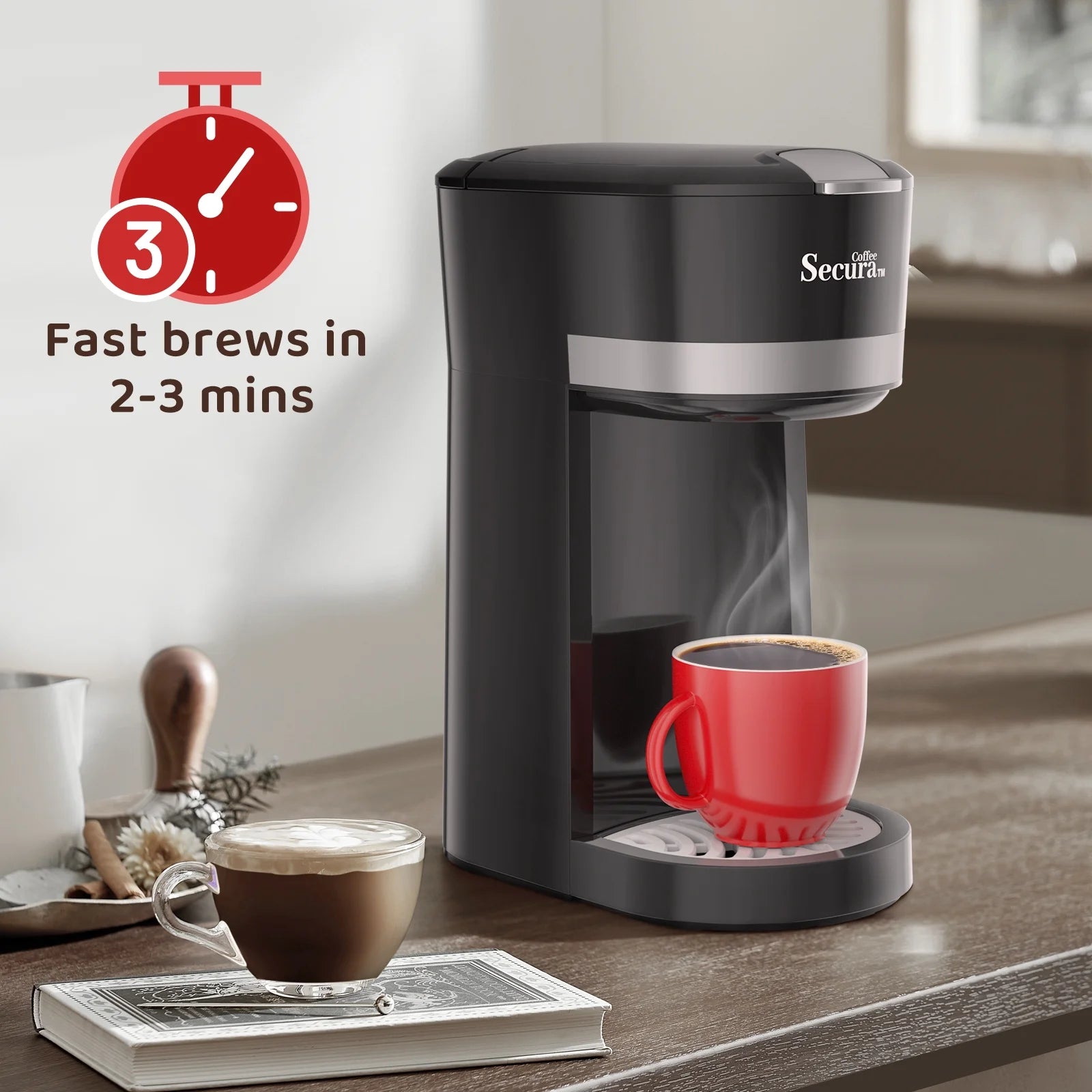 Single Serve Coffee Maker 12 Oz. Stainless Steel R762894