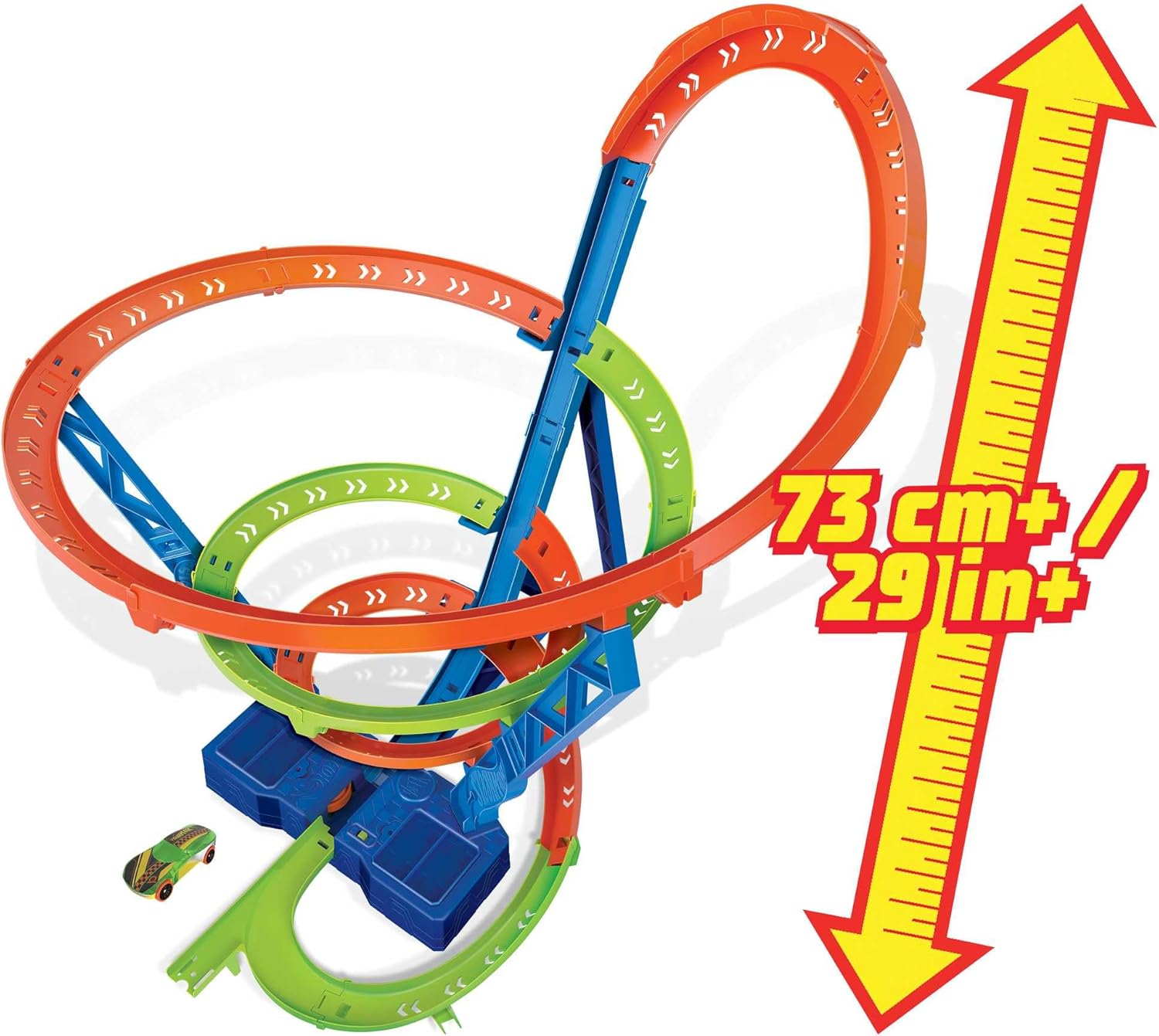 Spiral Speed Crash Toy Car Track Set with Motorized Booster and 1:64 Scale Car O88583