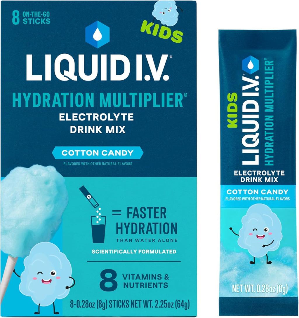 Cotton Candy Hydration Powder Packets Electrolyte Drink Mix Non-GMO 8 Servings Pack of 2 U484043