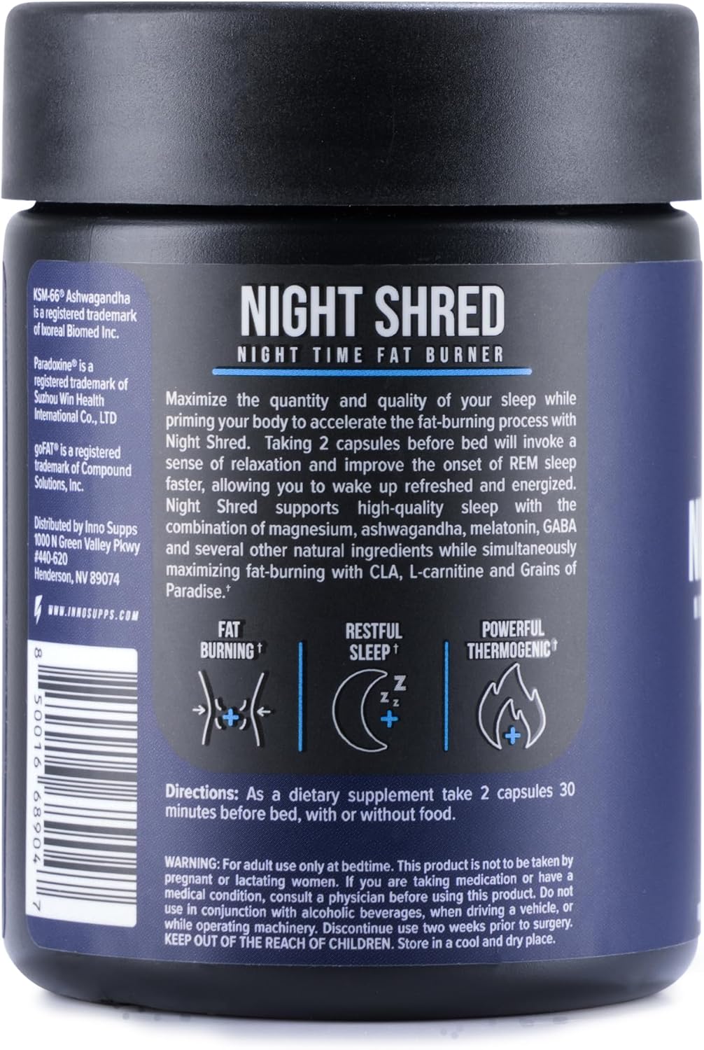60 Vegetarian Capsules Nighttime Fat Burner Y814