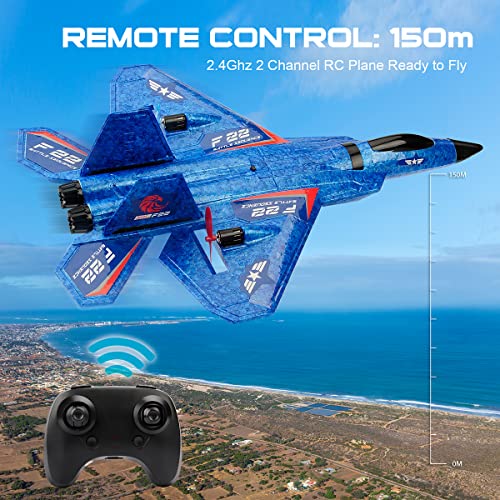 2.4Ghz 2 Channel Remote Control F22 RC Airplane Y39937