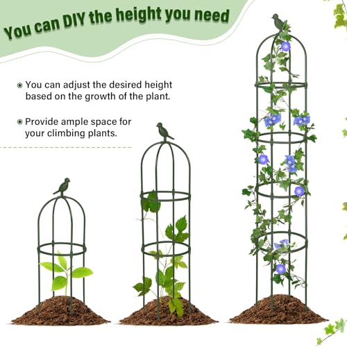 White 4 Pack 6 ft Metal Garden Obelisk Trellis T697