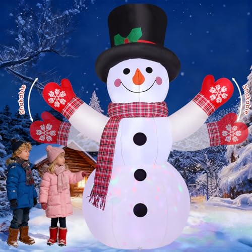8 FT Inflatable Snowman with Built-in LEDs J509051