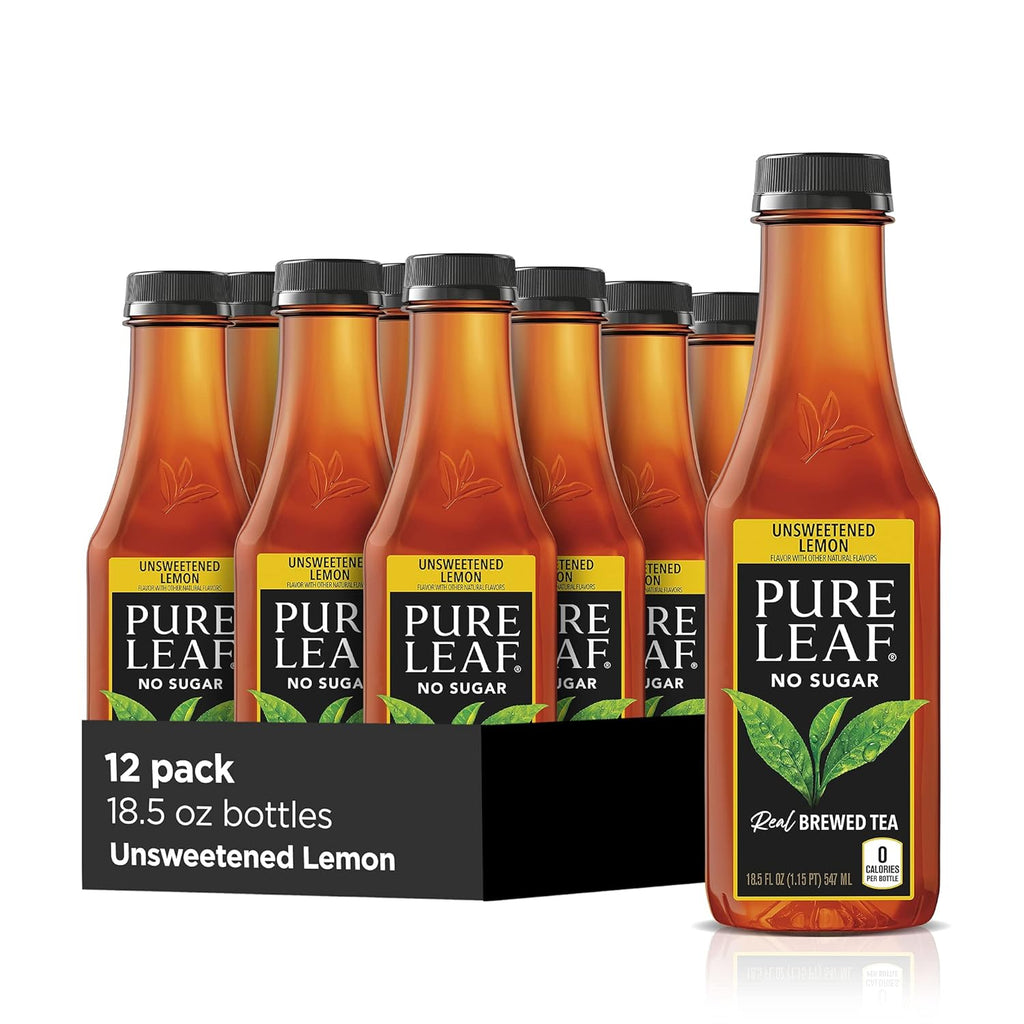 Unsweetened Black Tea with Lemon, 18.5 Fl Oz (Pack of 12) A57600