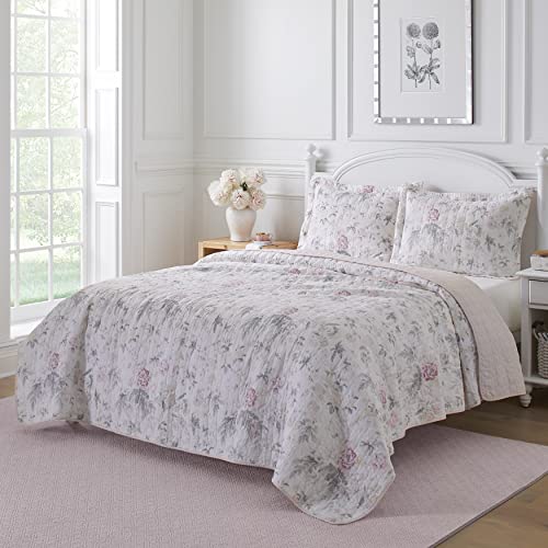 King Reversible Cotton Quilt Set with Shams X5348