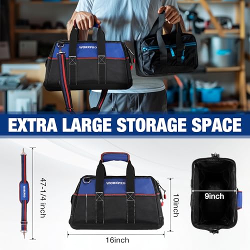 16-inch Wide Mouth Tool Bag with Water Proof Molded Base K89960