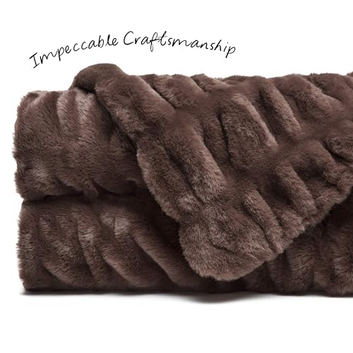 Dark Gray 50" x 65" Faux Fur Throw Blanket H2517