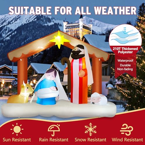 14FT Giant Christmas Inflatables Santa Claus with Wreath Built-in LED Lights U955231