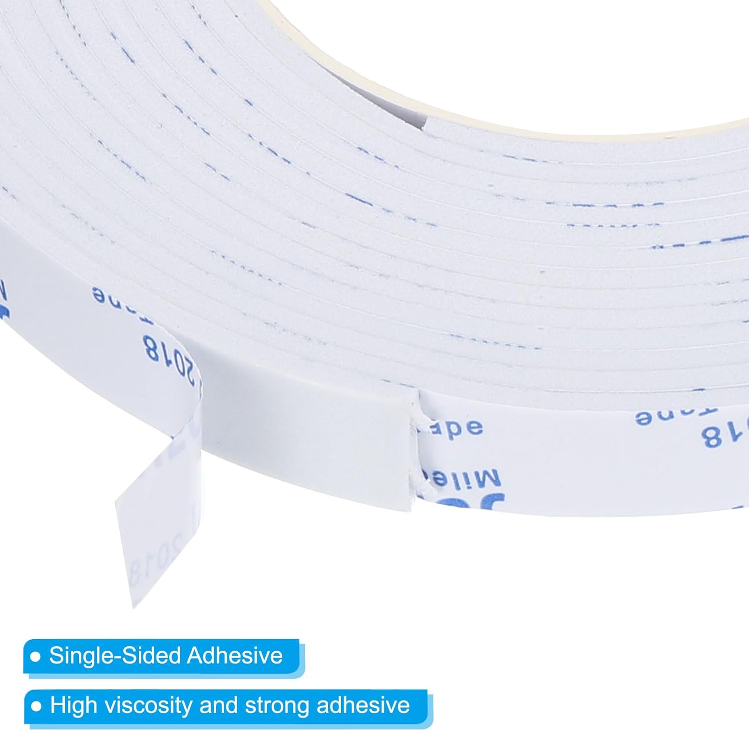 5m/16.4ft White Sealing Foam Tape, 15mm Wide 3mm Thick Single Sided Weather Stripping C9900