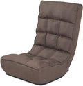 Brown Floor Chair Sleeper 4-Position Adjustable Angle Folding Lazy Sofa Cushioned Couch Lounger D71101