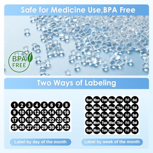 Black Monthly Pill Organizer 2 Times a Day 30 Day with Travel Case P410953