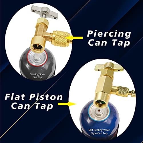 R1234YF Self-Sealing Puncture Style Refrigerant Can Tap Valve with Hose Adapters G973238
