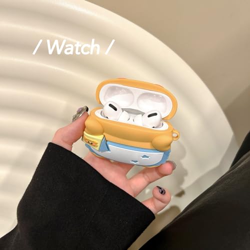 3D Cartoon Silicone Protective Cover with Keychain for AirPods 1/2 Case F99022