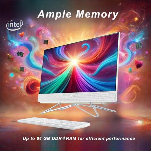 21.5" 1080P FHD Display All-in-One Desktop Computer, 16GB RAM, 1TB PCIe SSD, Intel Celeron Processor, Webcam, WiFi, HDMI, RJ-45, Wired Keyboard & Mouse, Windows 11 Pro J647