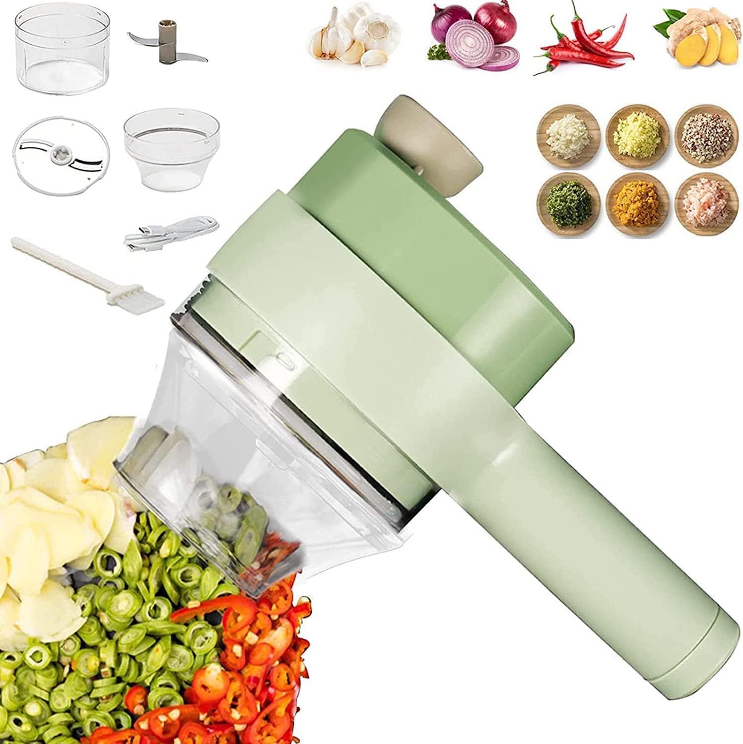 4 in 1 Rechargeable Electric Vegetable Cutter Set E983