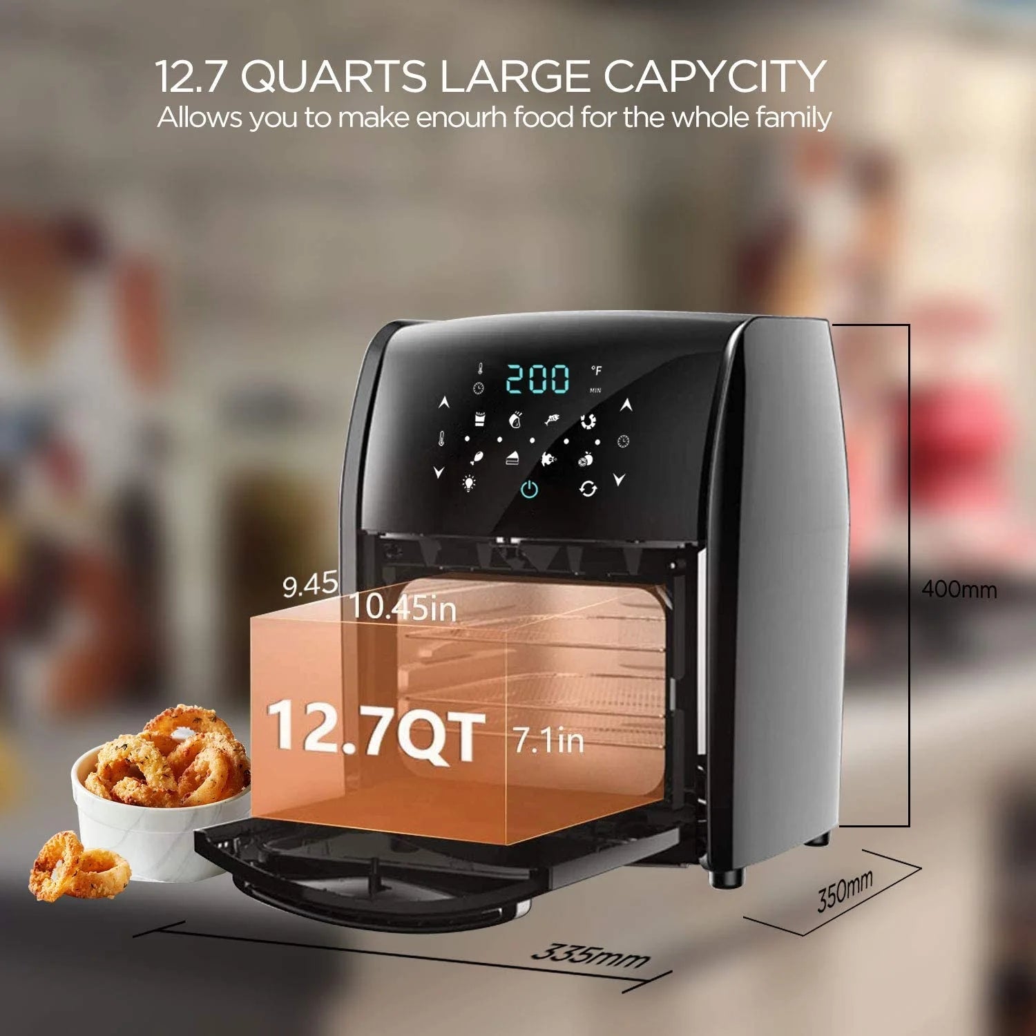 8-in-1 Digital Air Fryer Oven 12.7 Qt Countertop Oven, Black B68839