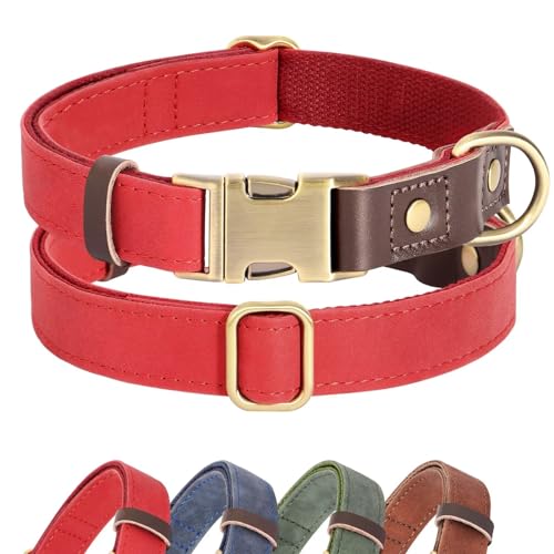 Brown Leather Dog Collar with Quick Release Metal Buckle B79862