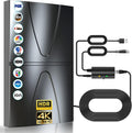Amplified TV Antenna with Coaxial Cable and Amplifier Signal Booster, Black O9206