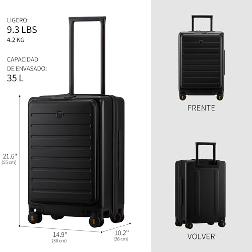20 Inch Lightweight Hard Shell Carry On Luggage with Wheels - Black E989