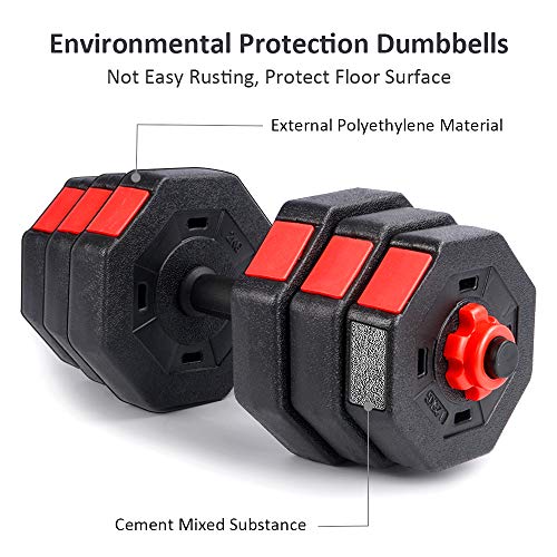 Set of 2 Adjustable Dumbbell Barbell Weight Set O57336