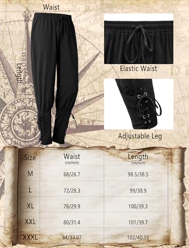 Khaki Large Mens Pirate Costume Outfit With Pants Shirts Sash Accessories O533