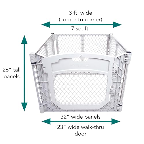 4-Panel Folding Dog Playpen, 26" Tall, Brown N5636