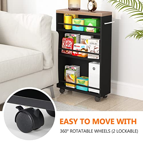 Slim 4-Tier Rolling Storage Cart with Handle A66499
