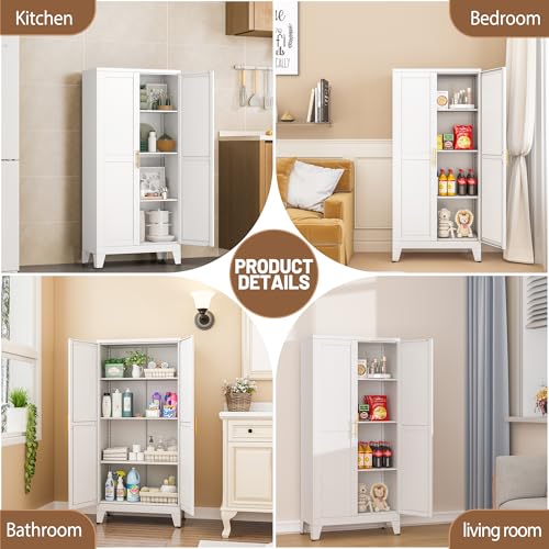 Black Metal Storage Cabinet with 3 Adjustable Shelves T959875
