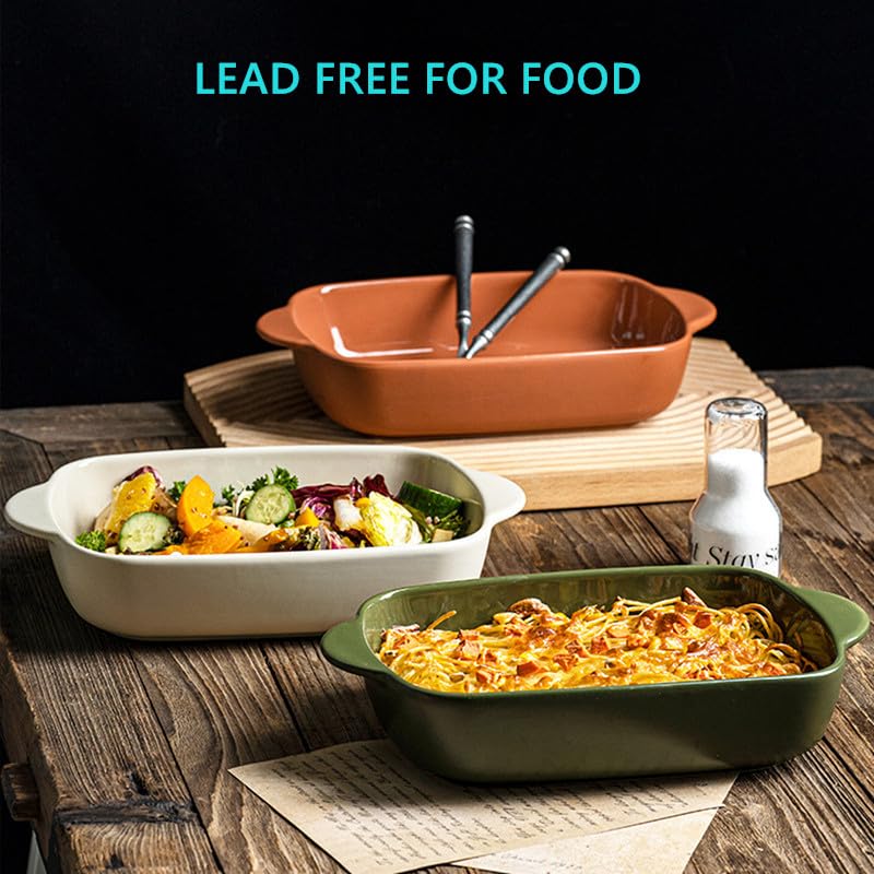 33oz Ceramic Rectangular Baking Dish with Lid I8672