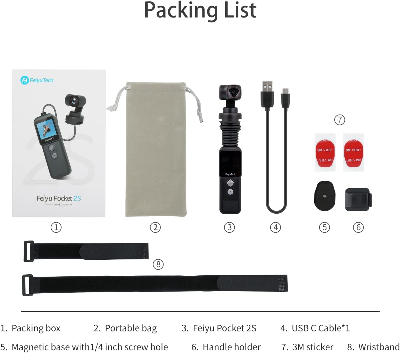3-axis Stabilizer Gimbal with 4K Video 130° Wide Angle Camera M5801
