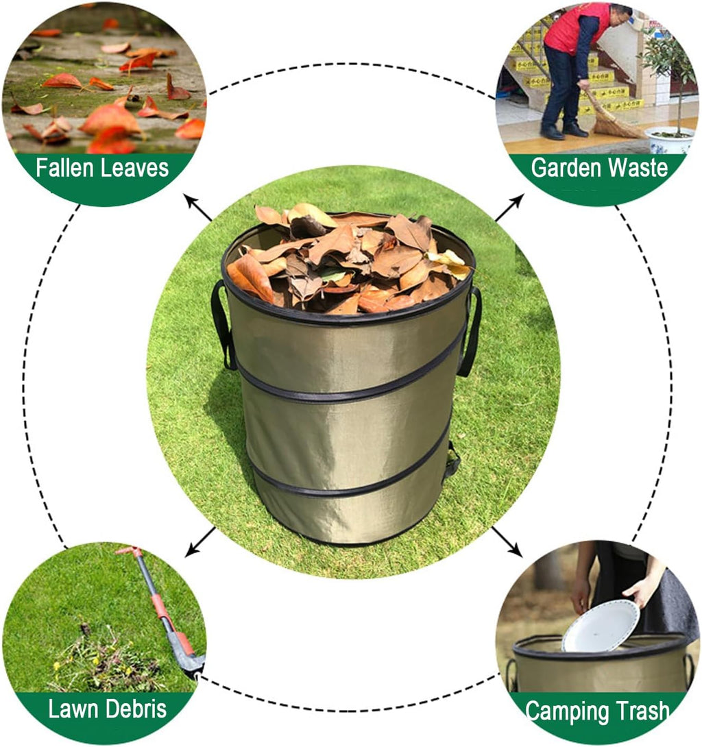 2 Pack 24 Gallon 30 Gallon Pop-Up Reusable Yard Waste Bags D2186