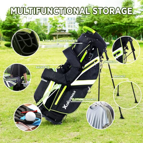 15 Way Lightweight Golf Stand Bag with Rain Cover Q77115