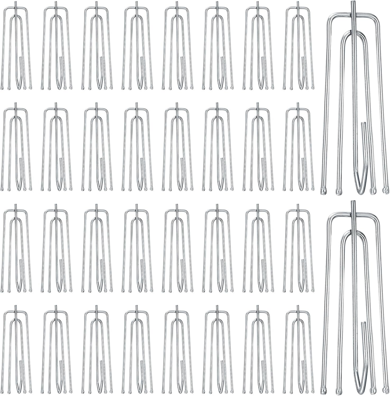 70pcs Stainless Steel Pinch Pleat Curtain Hooks M558