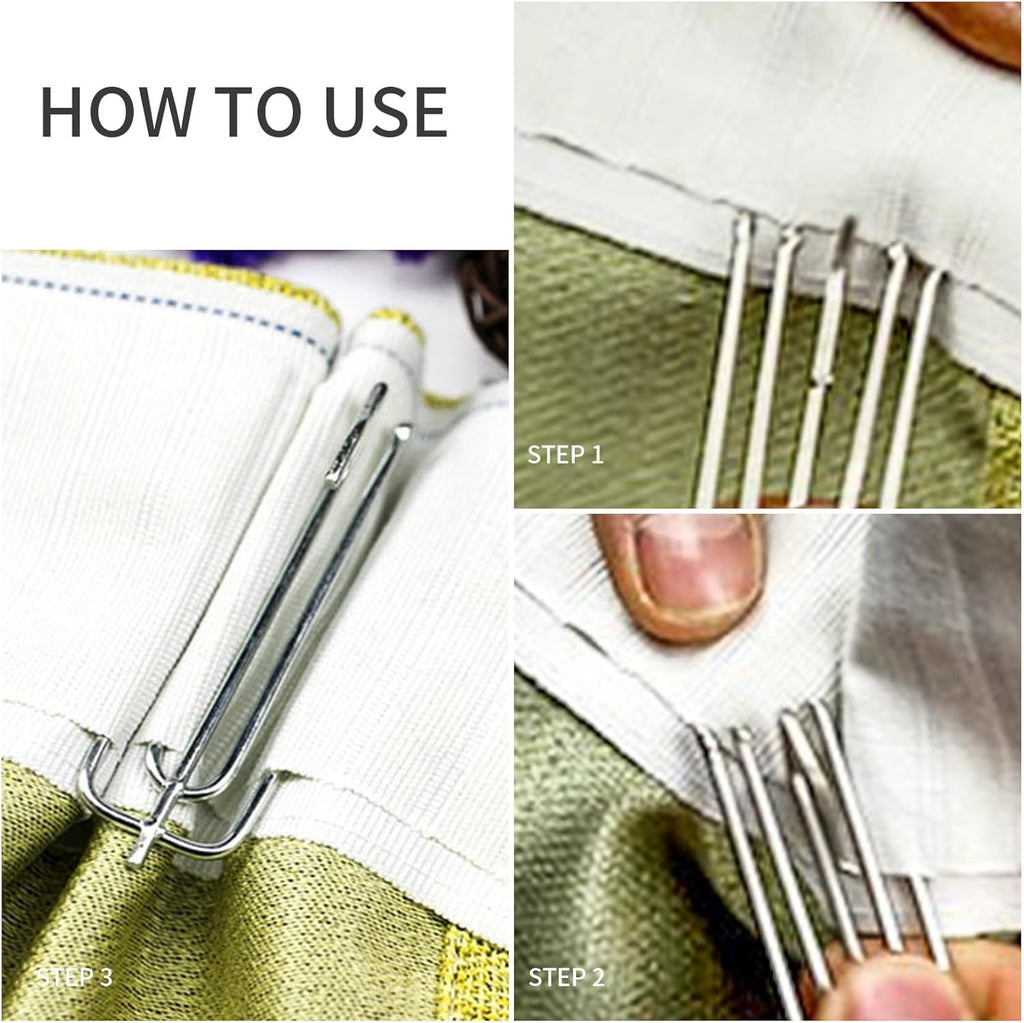 70pcs Stainless Steel Pinch Pleat Curtain Hooks M558