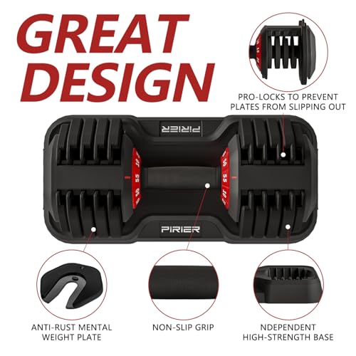 Adjustable Dumbbell 55LB Single Dumbbell Weight with Anti-Slip Metal Handle P745