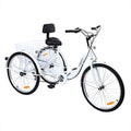 24 Inch 26 Inch 3-Wheel Adult Tricycle with Shopping Basket U386609