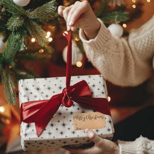 Natural Kraft Christmas Gift Tag Stickers 2 x 3 Inch 100 Labels O4589